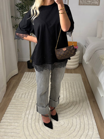 Jeans ourlet gris